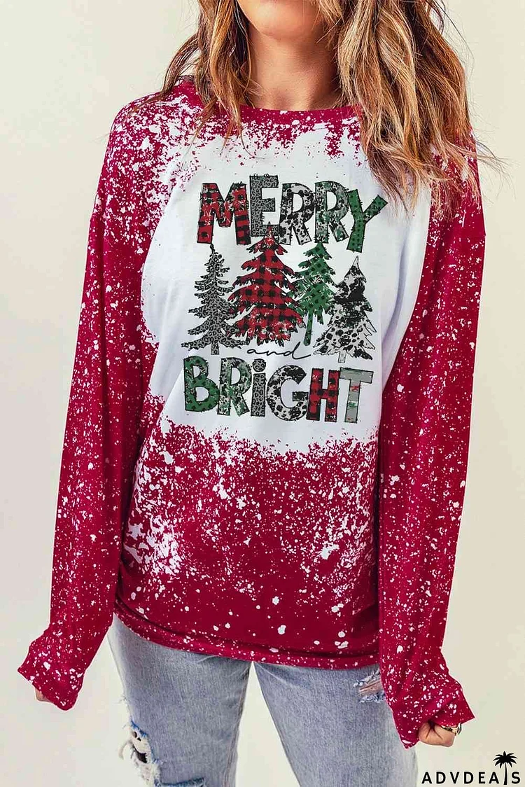 MERRY BRIGHT Graphic Long Sleeve T-Shirt