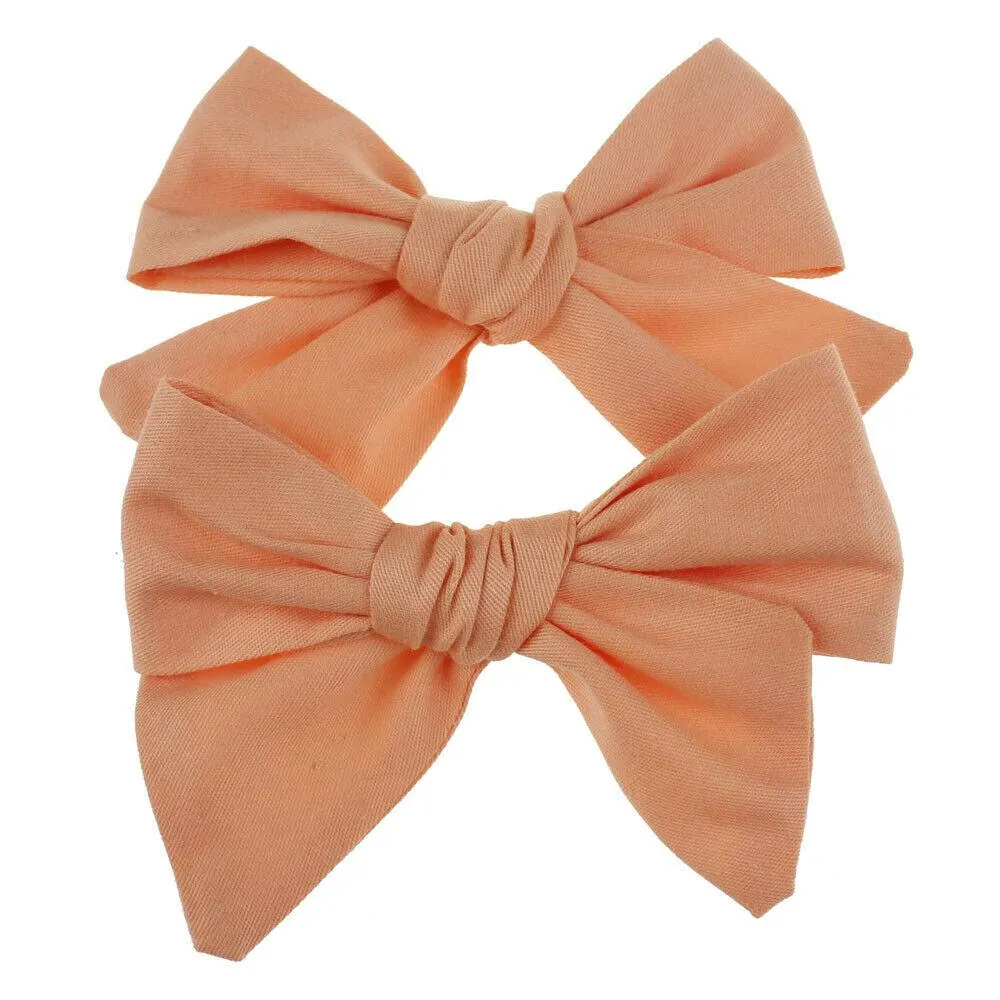 2019 Baby Summer Clothing 2Pcs/Sets Teens Big Hair Bows Knot Hair Clips Girls Kids Toddler Cotton Headband Wholesale 14 Colors