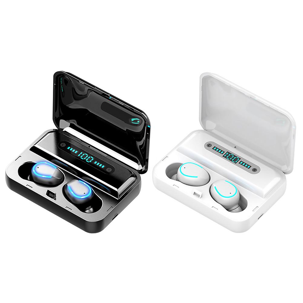 

F9-5 TWS Bluetooth 5.0 U-Type Earphones with Digital Display Charging Case, White, 501 Original