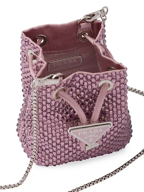 Prada Embellished Satin Mini Pouch