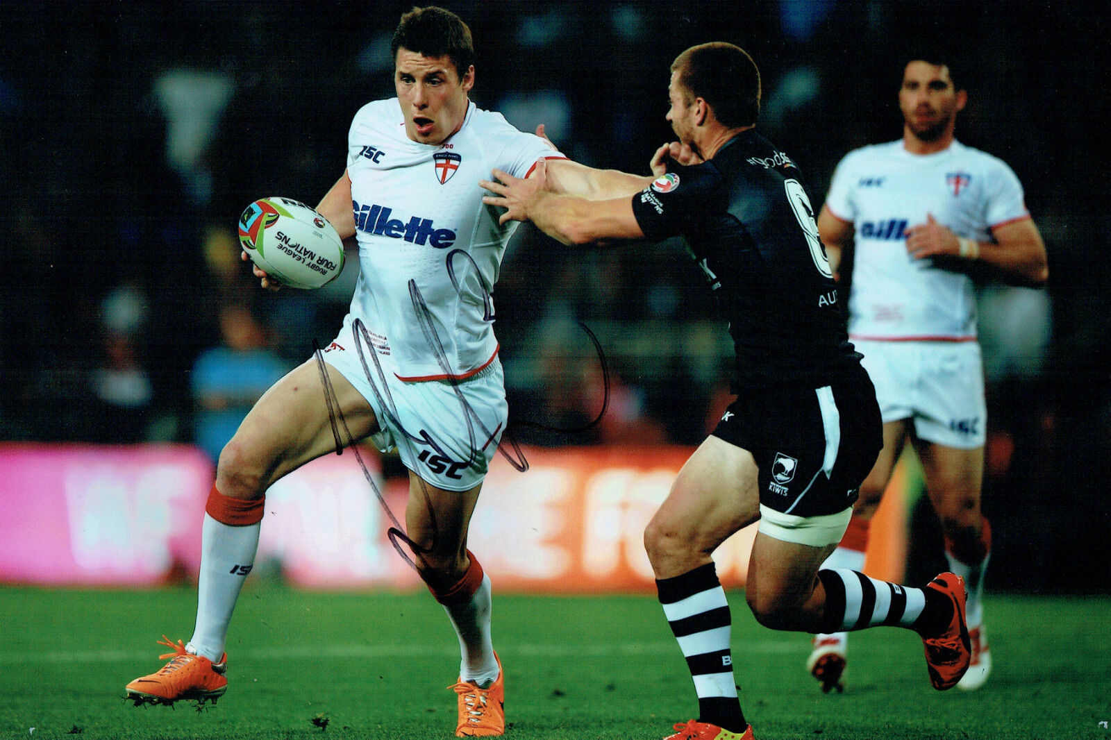 Joel TOMKINS Signed ENGLAND Rugby League Autograph 12x8 Photo Poster painting AFTAL COA