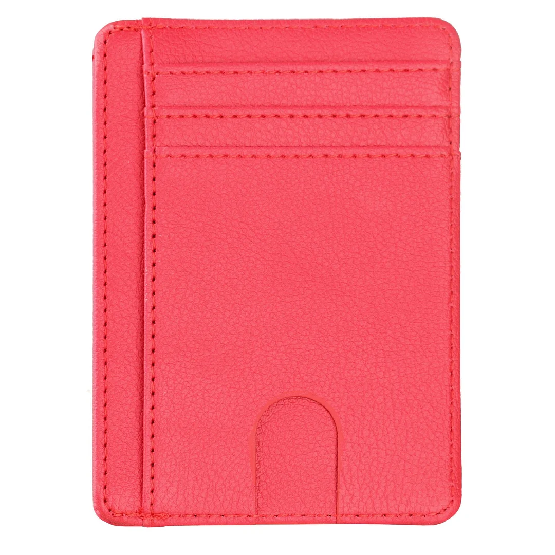 Slim RFID Blocking Leather Wallet Credit ID Card Holder Purse Money Case for Men Women 2022 Fashion Bag Passport Holder