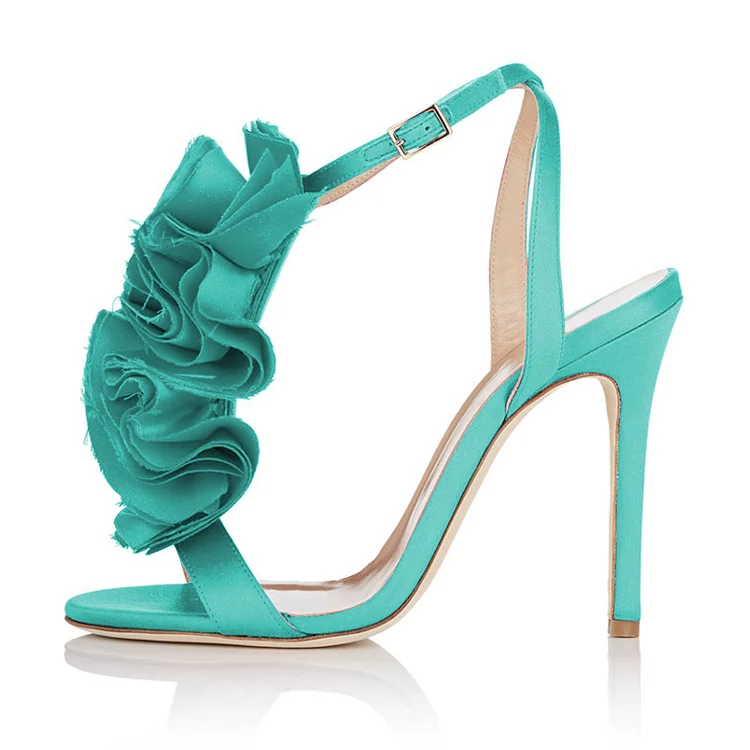 Treasures of NYC - Dior Turquoise Straw Floral Heels