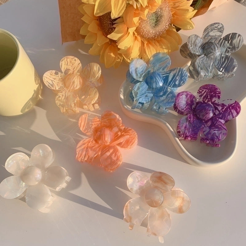 Minimalist Flower Acetic Acid Sheets Handmade Hair Claws 1 Piece