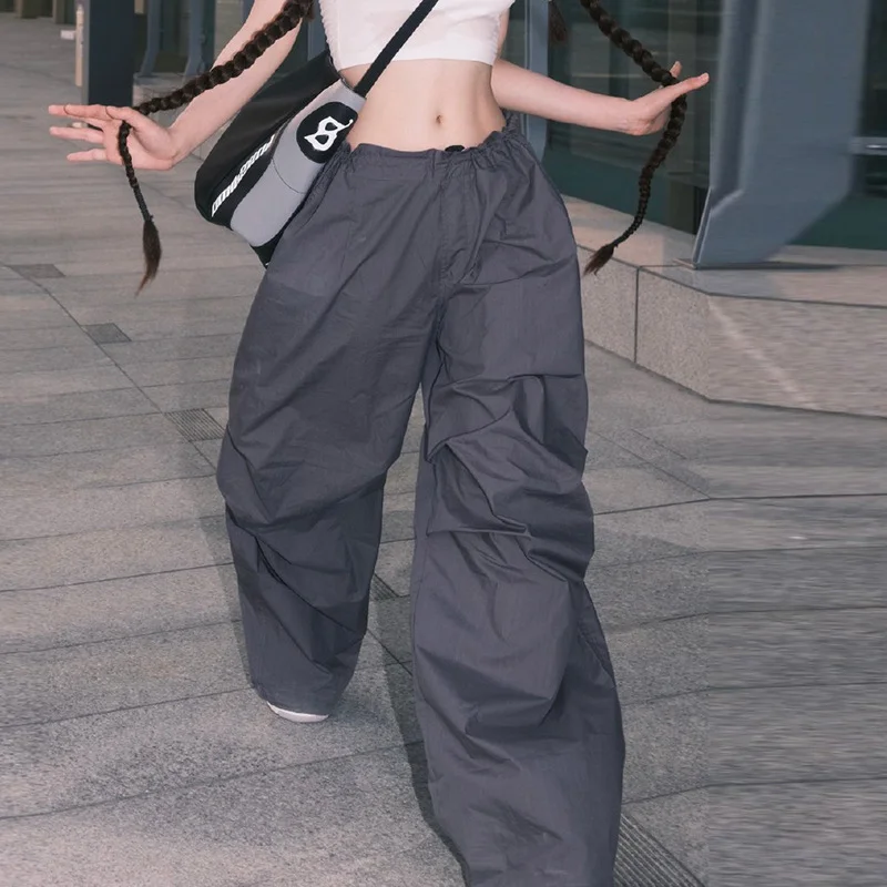 Colourp Colourp Retro Rock Hip Hop Sports Loose Slpants Spring / Summer 2023 New Drawrope High Waist