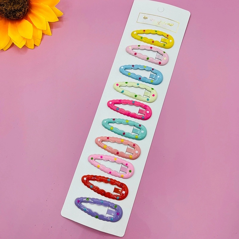 Sweet BB Clip Cream Color Broken Hair Headdress Oil Drop Cute Hair Clip Children’s Bangs Paint Edge Clip Candy Color