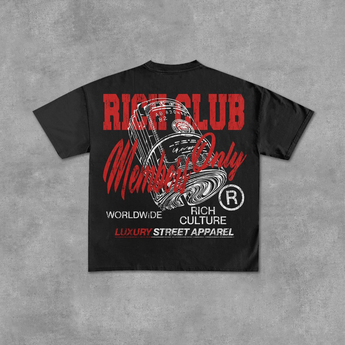 Vintage Rich Club Members Only Art Graphic Cotton T-Shirt - SOPULA