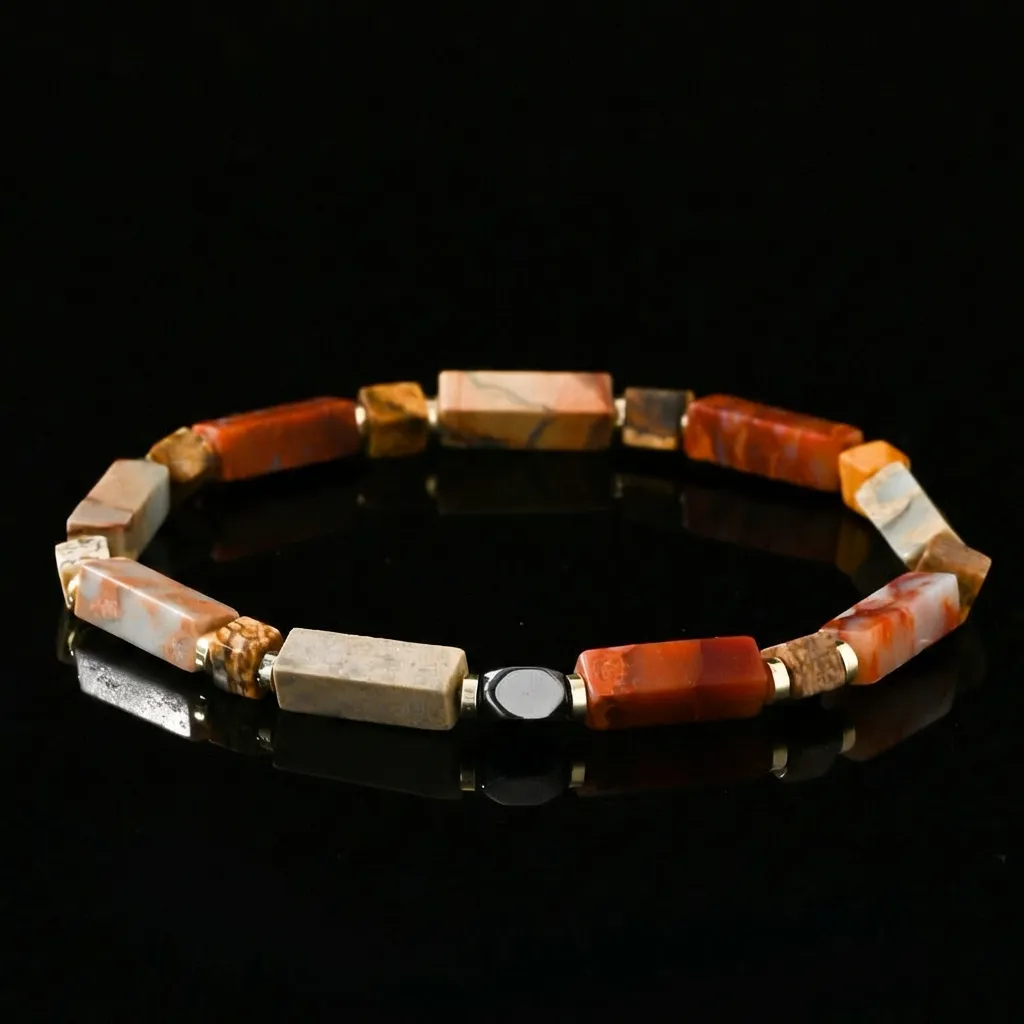 The Maverick Agate Beaded Bracelet | JiStones Men&rsquo;s Heritage Collection