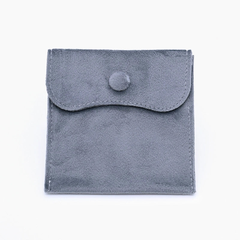 100x100mm Color Right Angle Les Raisins Suede Snap Button Jewelry Jewelry Storage Bag Bracelet Ring Necklace Packaging Bag