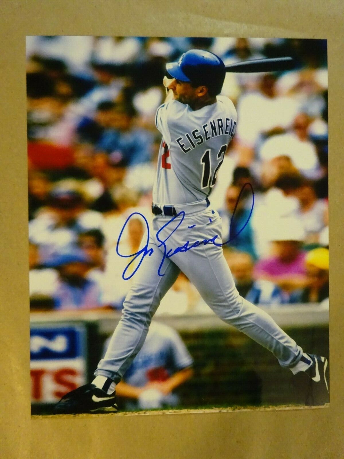 Autographed JIM EISENREICH Signed 8x10 Photo Poster paintinggraph Los Angeles Dodgers Baseball