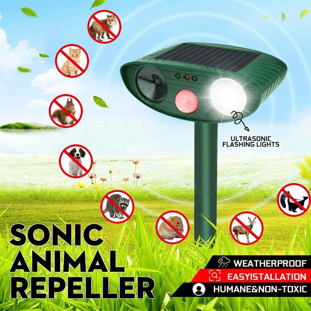Ultrasonic Raccoon Repeller - Solar Powered - Get Rid of Raccoon in 48