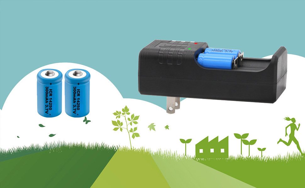14250 Battery Charger with 4X 300mah 14250 Battery