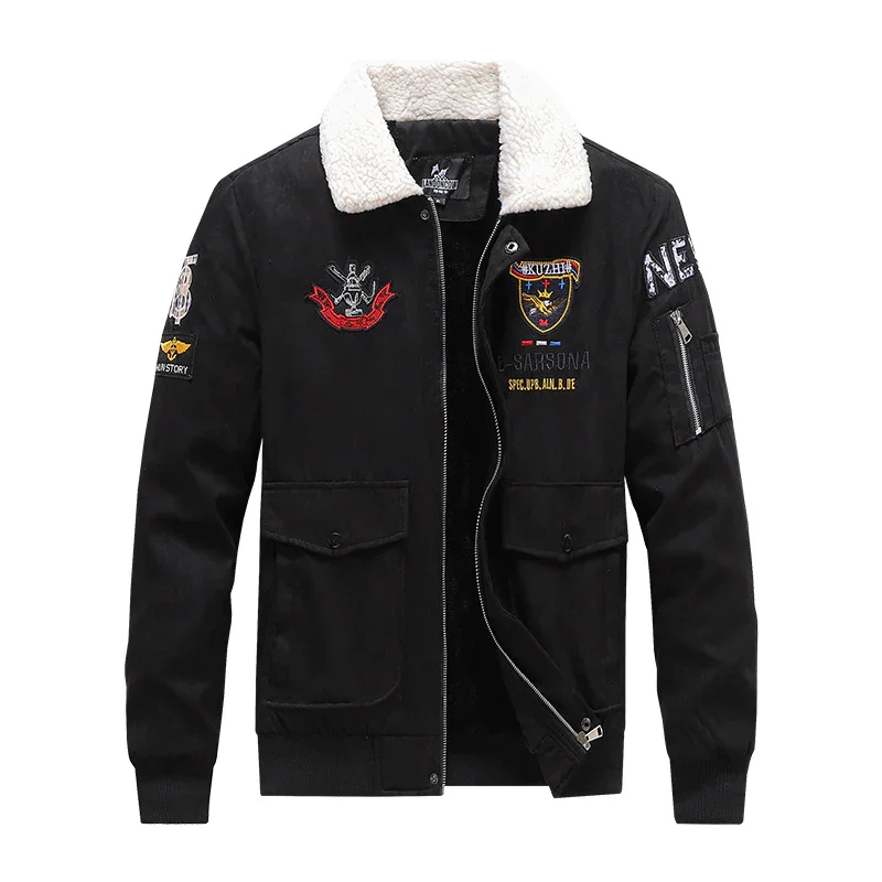 Men's Lapel Winter Bomber Jacket