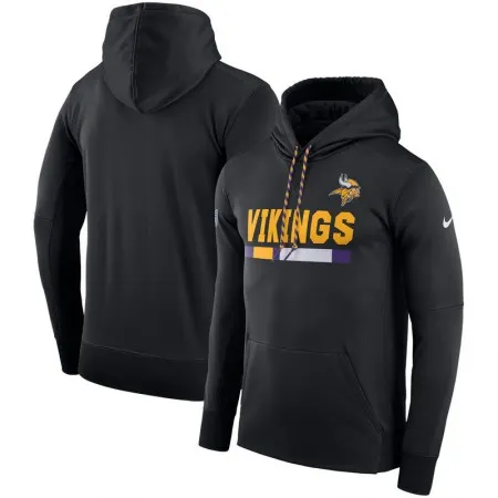Men's Minnesota Vikings  Black Sideline Team Name Performance Pullover Hoodie