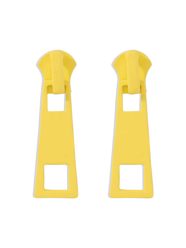 Casual Solid Color Earrings Accessories YELLOW-One_size