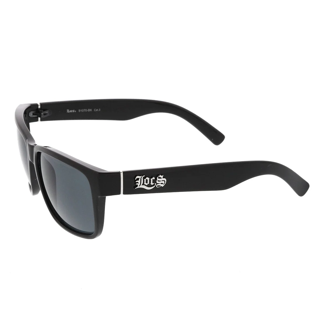 Men's OG Hip Hop Wide Arm Blacked Out Square Lens Horn Rimmed LOCS glasses 60mm