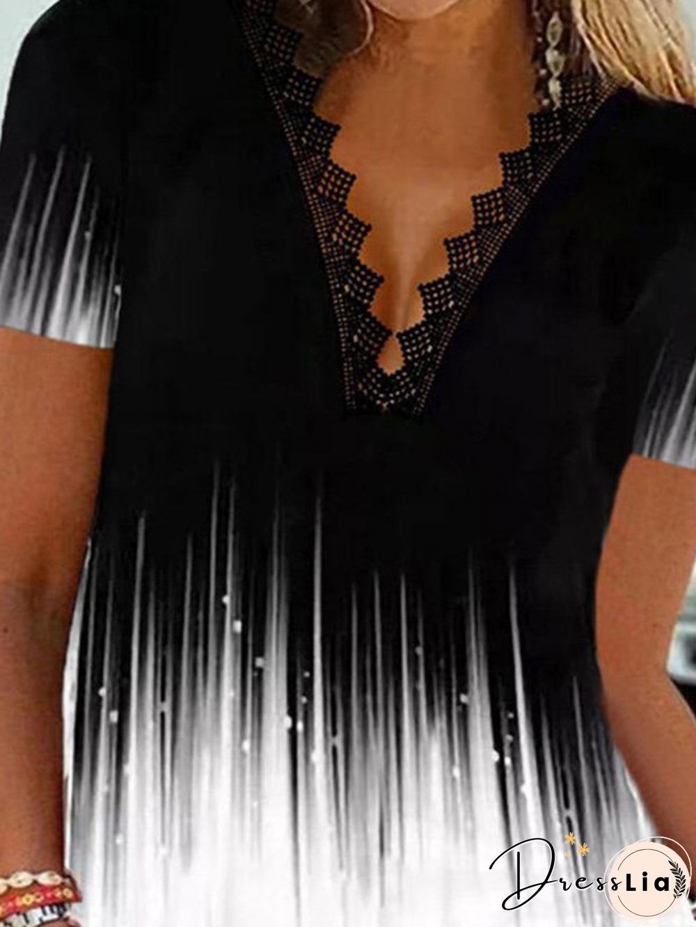 Casual Plus Size Printed Short Sleeve T-Shirt