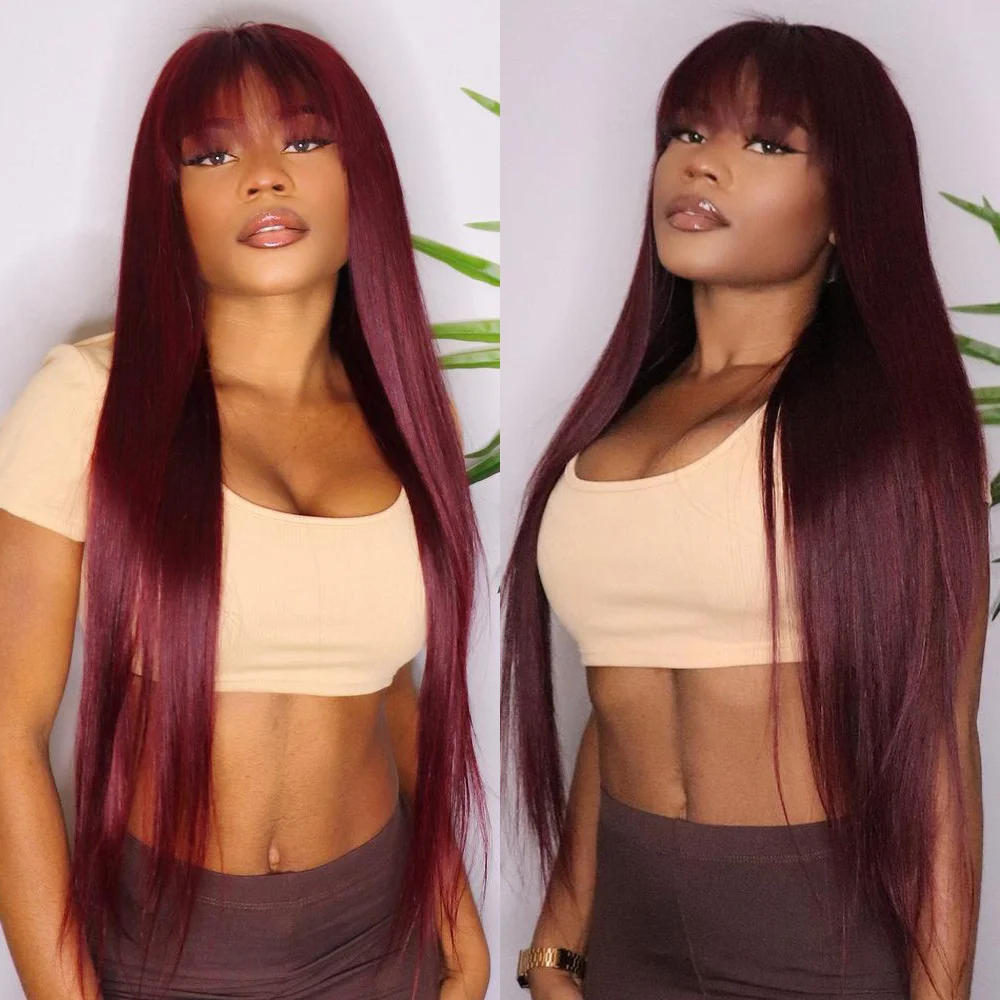 Jewtribute Hair®|Wavy Bangs Brazilian Wigs For Women