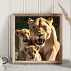 Diamond Painting-DIY Full Round Drill Lion Family