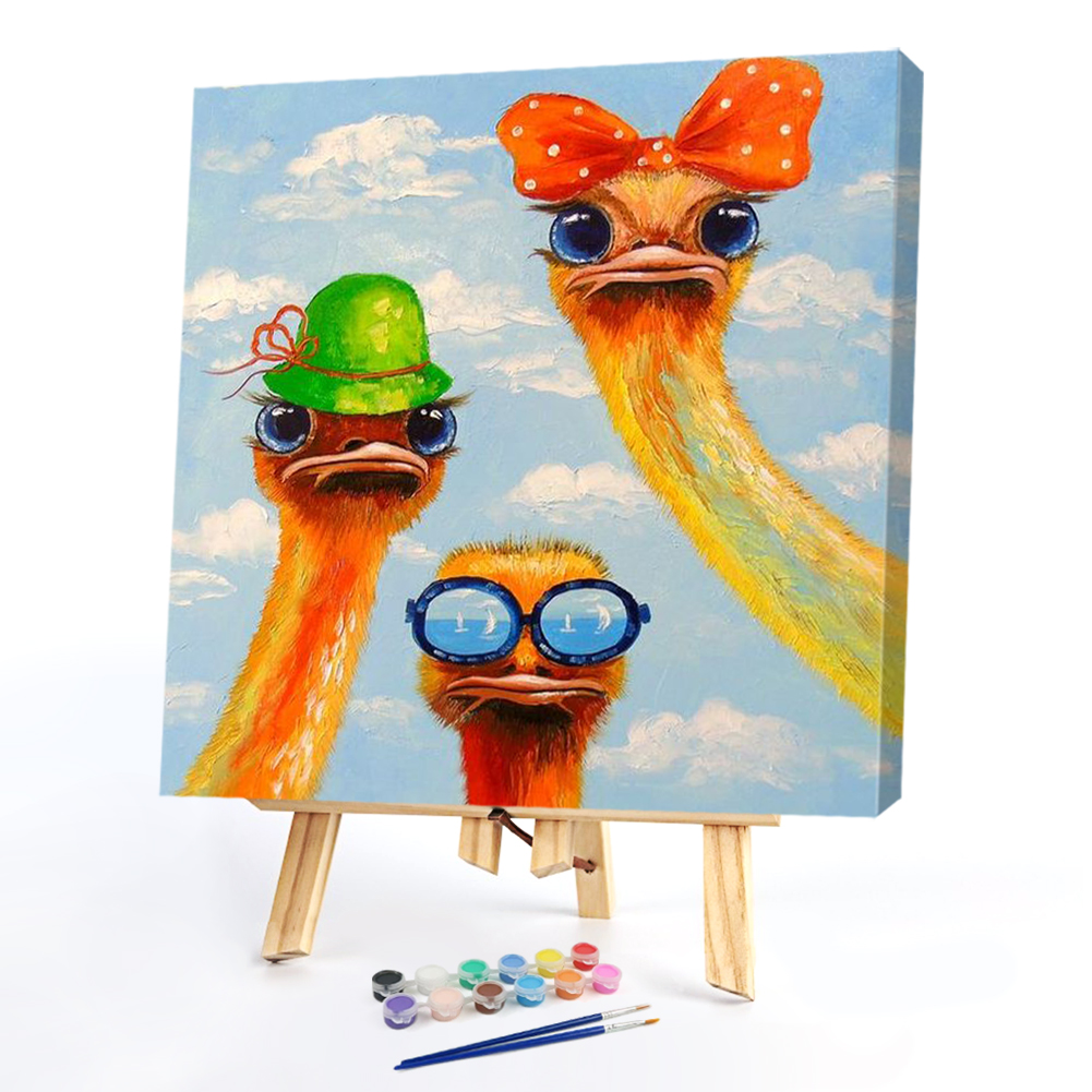 

20*20CM - Paint By Numbers - Ostrich, 501 Original