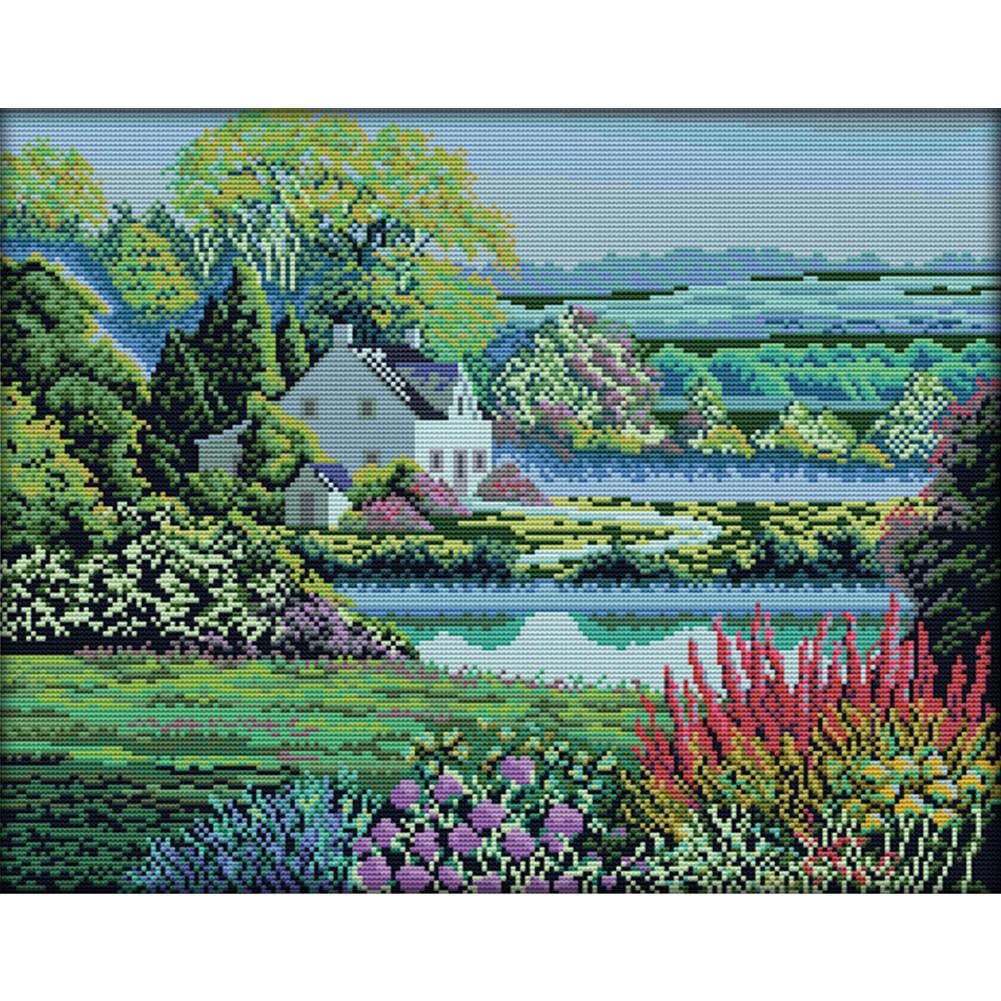 

Beautiful Homes - 14CT Stamped Cross Stitch - 46*37cm, 501 Original