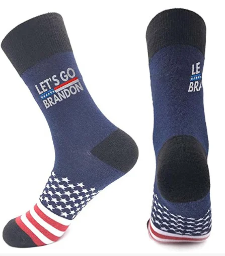 Let's Go Brandon American Flag Socks / [viawink] /