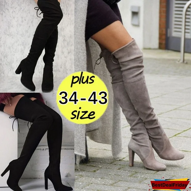Women's Thigh High Lace Up Boots