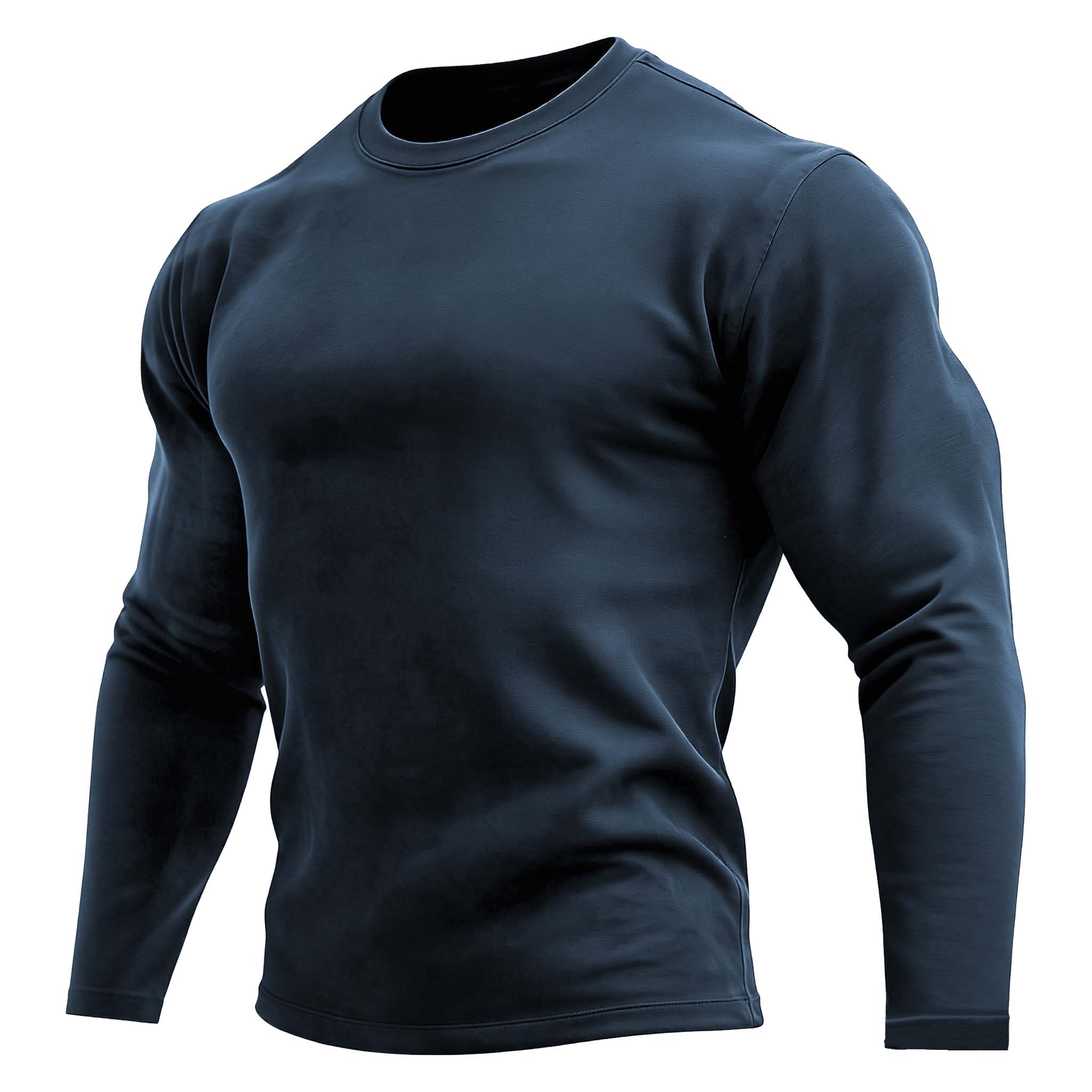 Men's Vintage Solid Color Crew Neck Long Sleeve T-Shirt