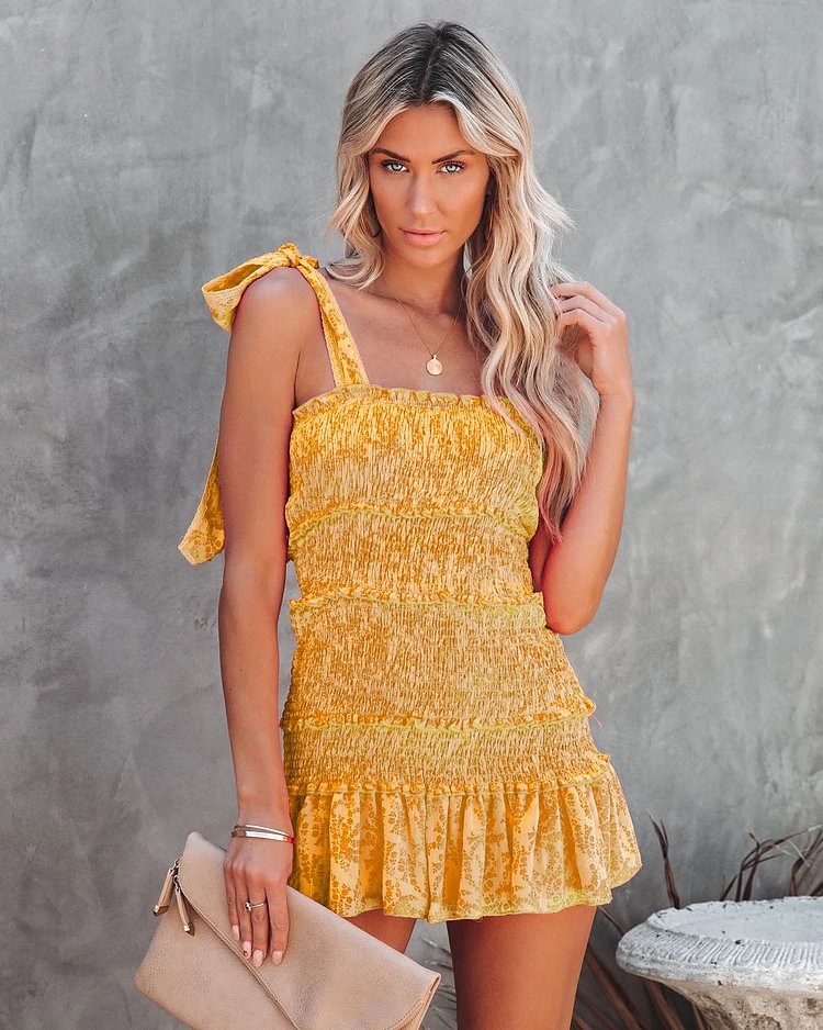 Bow Strap Mini Dress