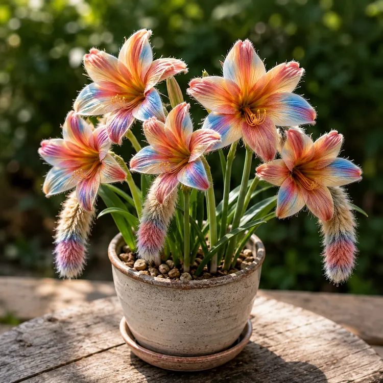 🦊 Velvet Fox Tail Amaryllis Bulbs-🌈Tail Blooms That Turn Every Garden Into a Conversation Piece