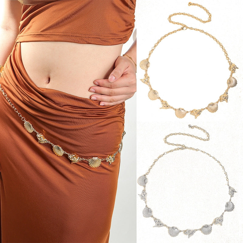 Basic Geometric Metal Unisex Chain Belts