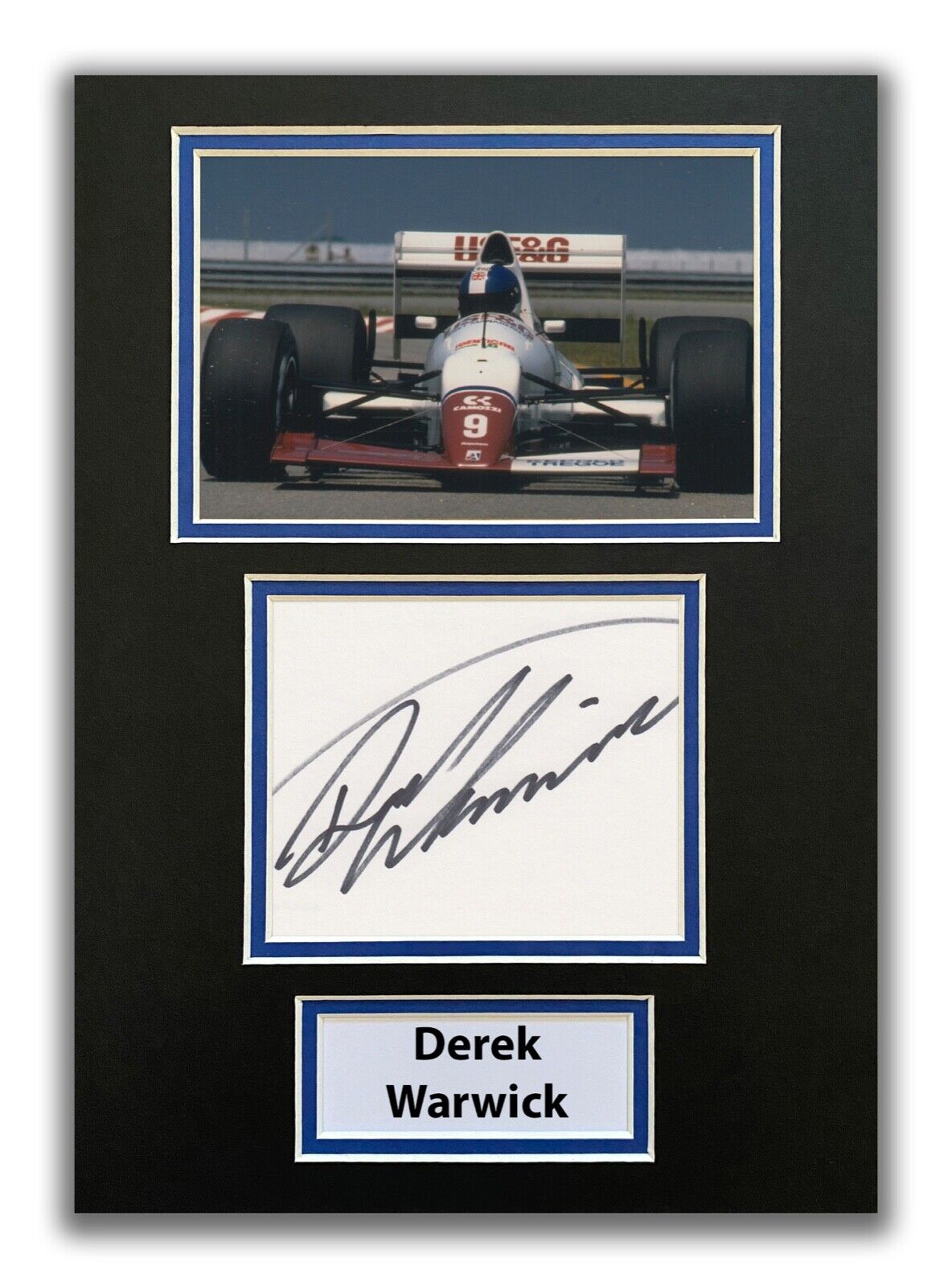 DEREK WARWICK HAND SIGNED A4 MOUNTED Photo Poster painting DISPLAY - FORMULA 1 - AUTOGRAPH.