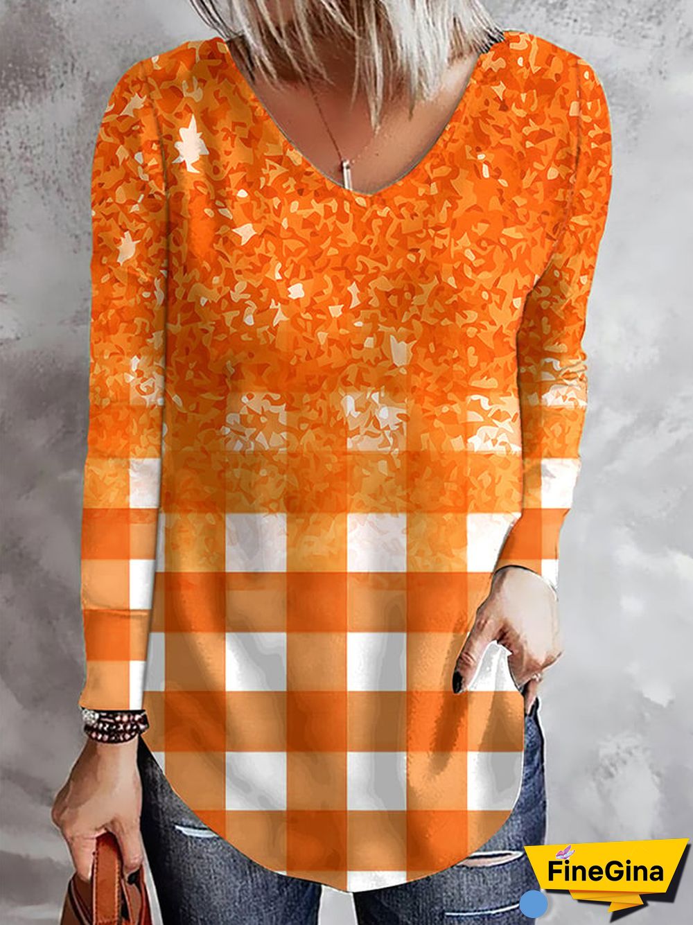 Fashion Plaid Print Long Sleeve Shirt