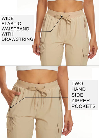 Women's Hiking Pants with 6 Pockets Cargo Joggers
