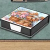 PU Dog Flower Diamond Painting Notecard Box with 160 Sheets of Paper