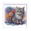 5D DIY Partial Special Shaped Drill Diamond Painting Kit Cat Decor With Frame Kit 18x18cm