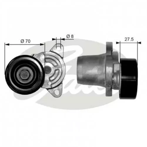 GATES Tensioner Pulley, v-ribbed belt DriveAlign T38454 Parts