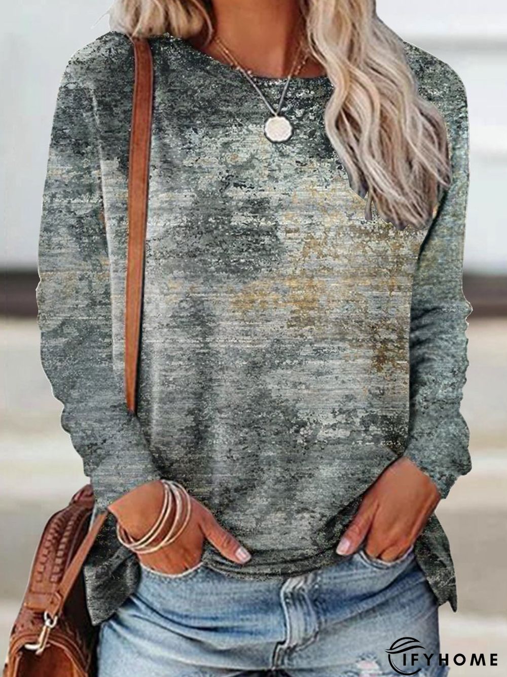 Casual Cotton Crew Neck Abstract Hoodies & Sweatshirt | IFYHOME