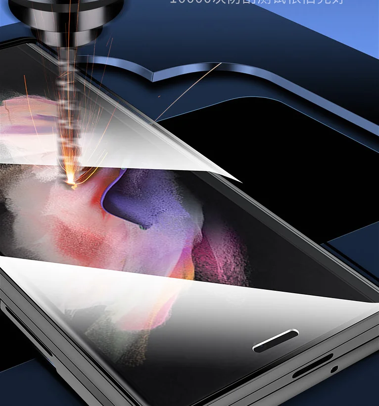 2022 New Double Sided Tempered Transparent Glass Fold4 Phone Case