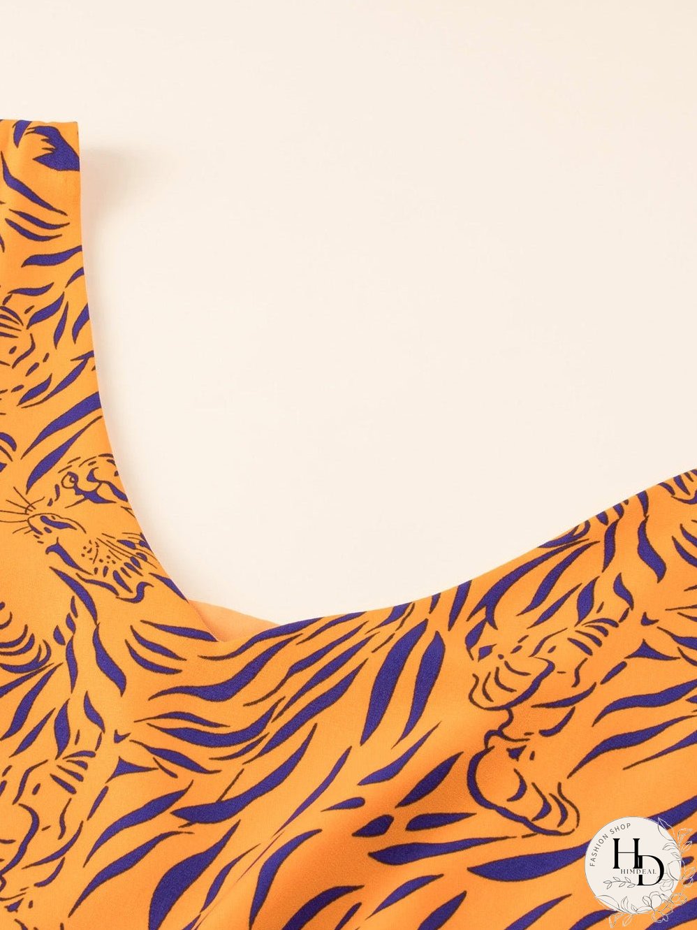 Sunny Plus Size Tiger Stripe V Neck Sleeveless Romper