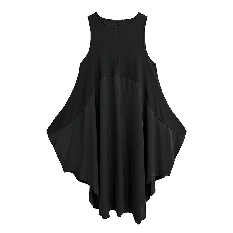 Dark Style Splicing Sleeveless Maxi Dress