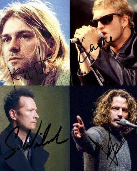 REPRINT - SEATTLE LEGENDS Kurt - Layne - Scott - Chris Signed 8 x 10 Photo Poster painting RP