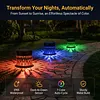 Solar Elegant Flower Wall Lights Waterproof Decorative Pathway Light 7-Color Changing Metal Projector Lamps for Backyards/Patio/Porch