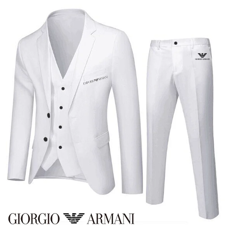 【Armani®】Černobílý pánský prémiový oblek