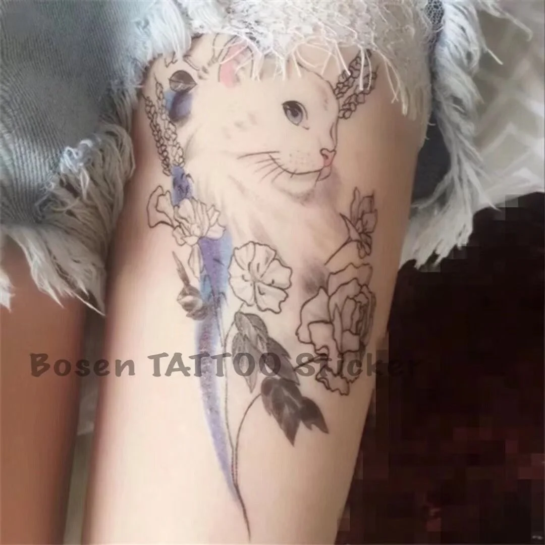 Japanese Cartoon Tattoo Stickers Female Anime Waterproof Cute Sexy Fashion Art Fake Tattoos Lasting Flower Arm Temporary Tattoos