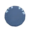 10 Pack | 6" Ocean Blue Hard Plastic Dessert Plates with Gold Ruffled Rim, Heavy Duty Disposable Salad Appetizer Dinnerware