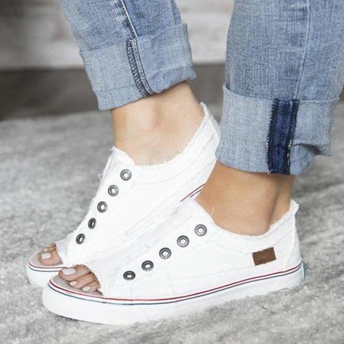 Sports Distressed Canvas Summer Rivet Sneakers -loafers