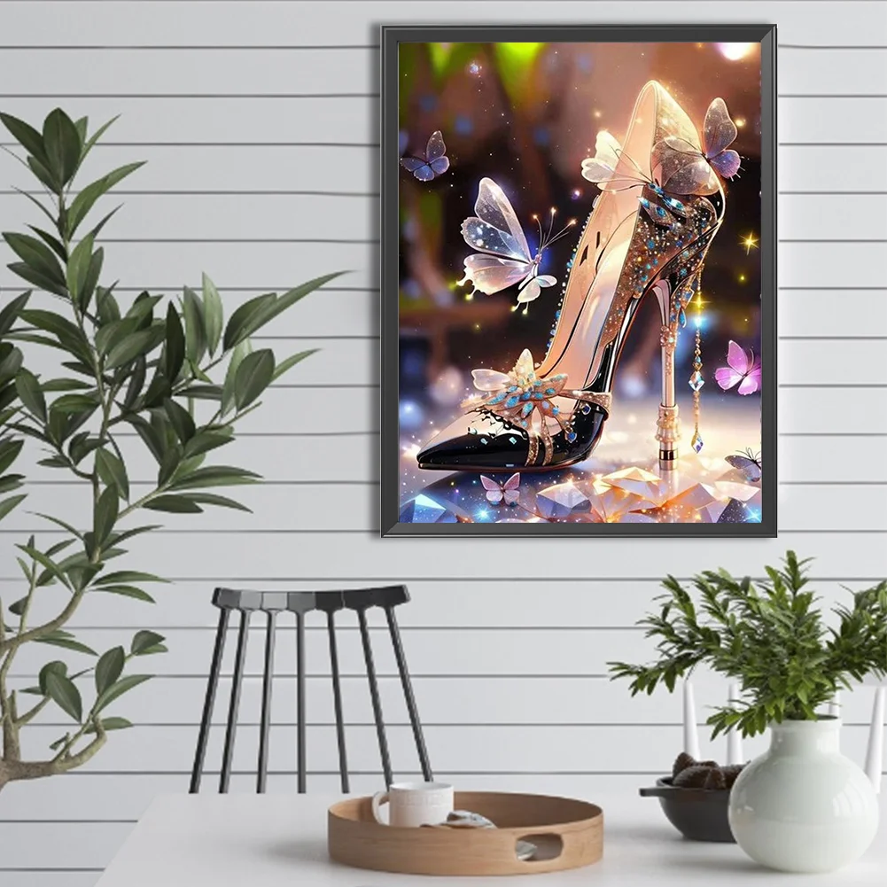 Diamond Painting - Full Round Drill - Butterfly High Heels(Canvas|30*40cm)