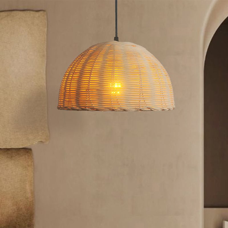 Boho Wicker Lamp Shades Rattan Pendant Lights For Living Room