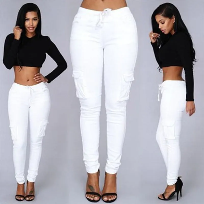 Brownm Bullet Pencil Women's Drawstring Lace Casual Pants